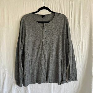 H&M Men’s Gray Henley Long Sleeve Shirt – Size XL